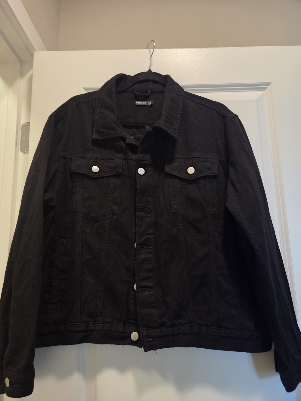 Nasty Gal Women's Black Denim Jacket Size US 12